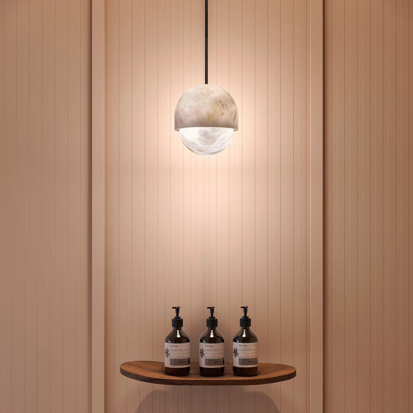 Alabaster Dome Pendant Light view 2