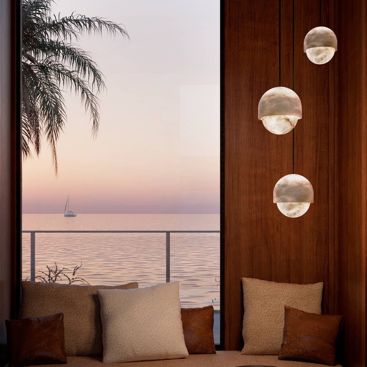 Alabaster Dome Pendant Light view 4