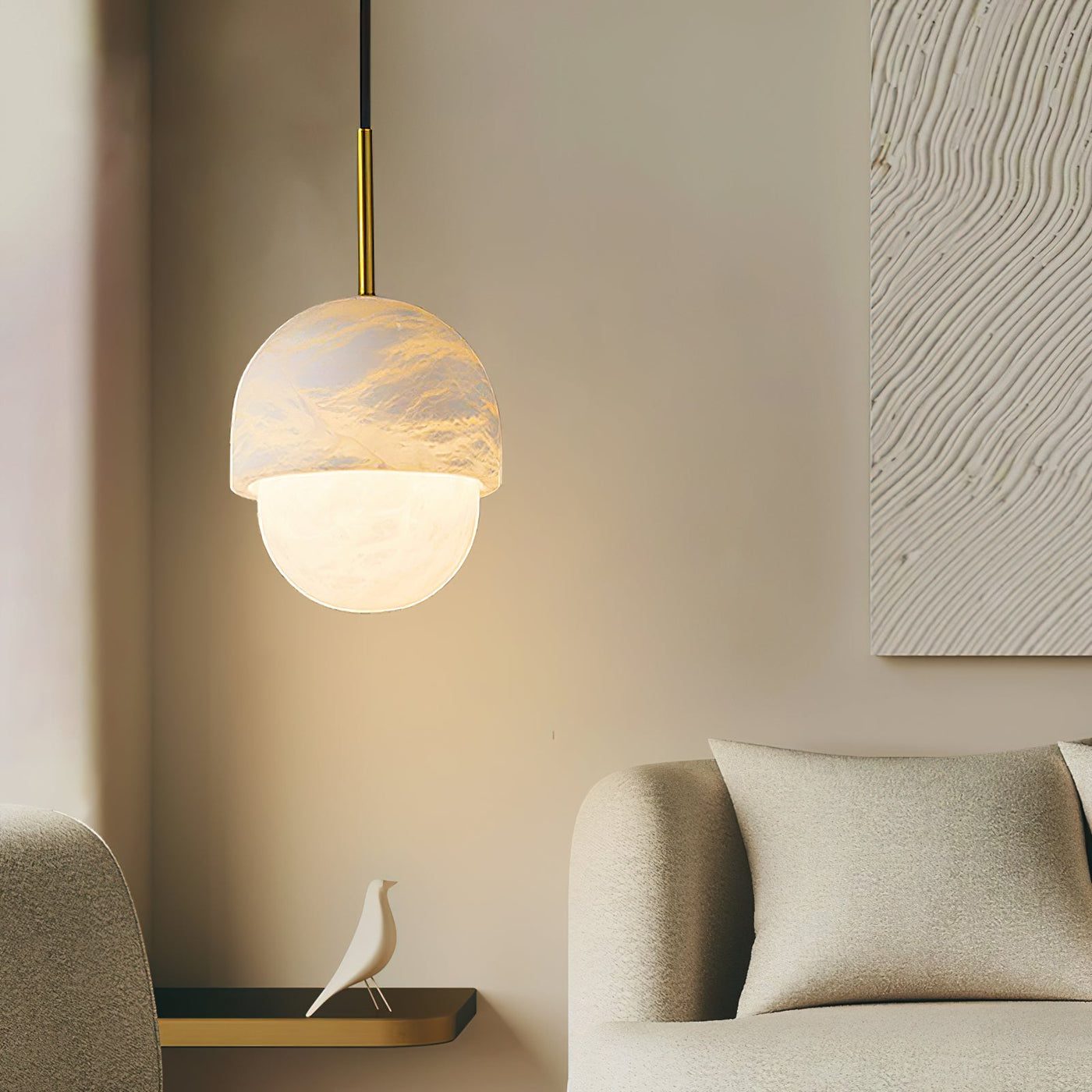 Alabaster Dome Pendant Light view 5