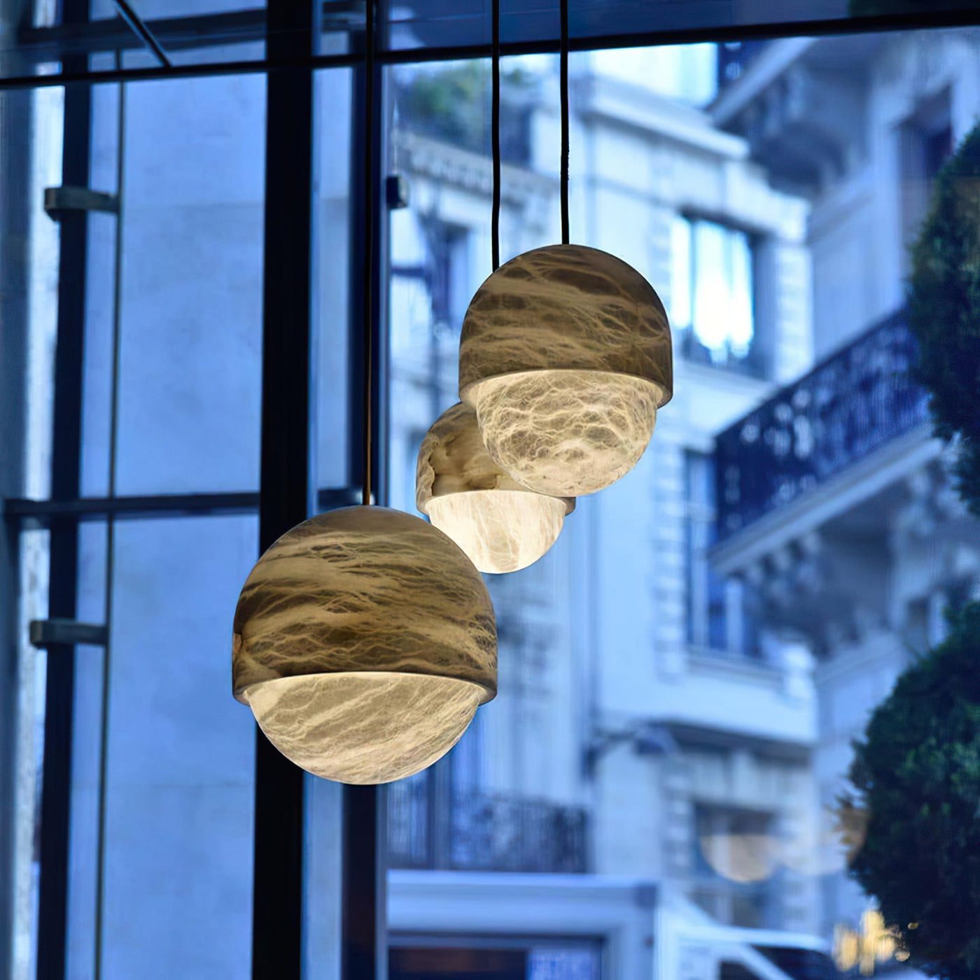 Alabaster Dome Pendant Light view 7