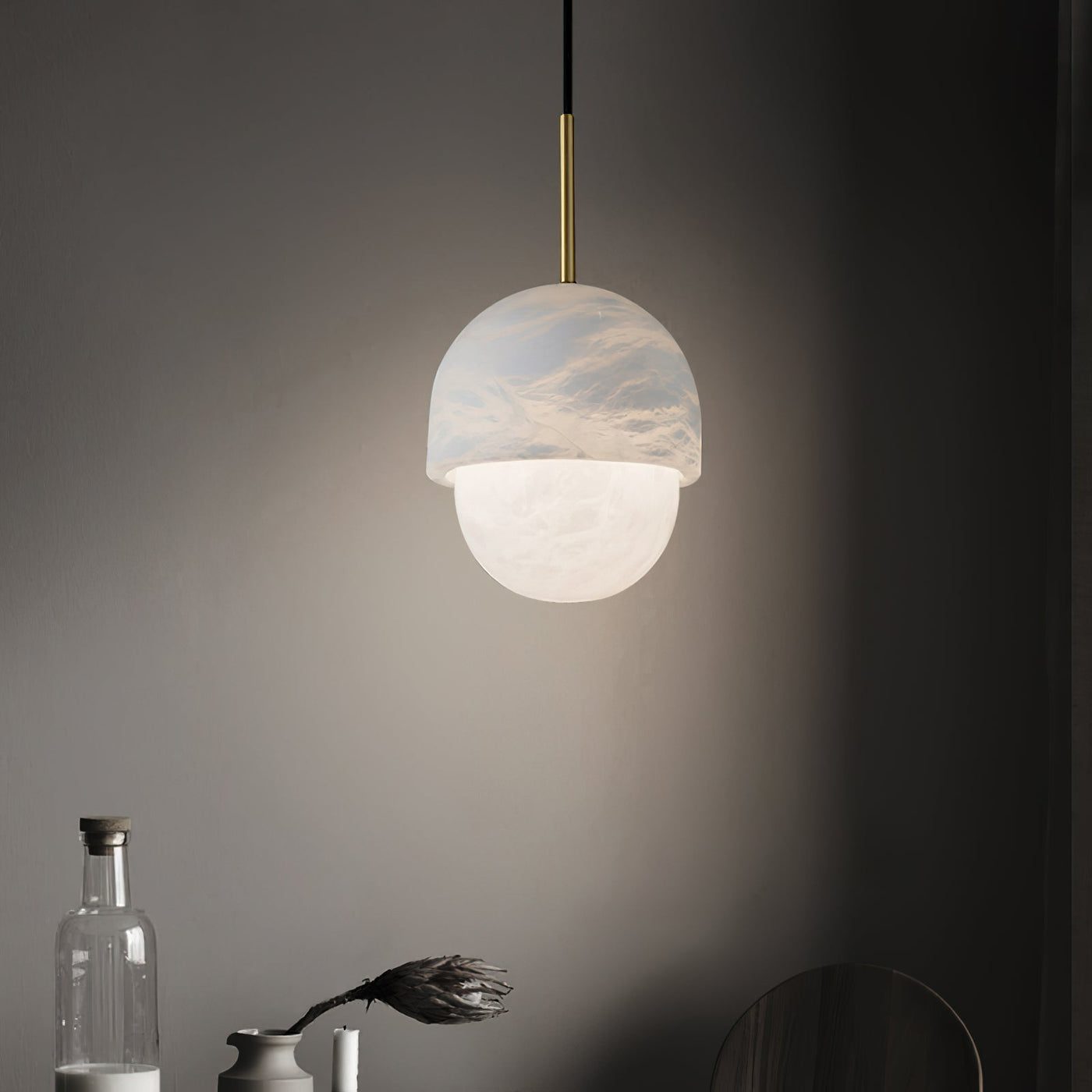 Alabaster Dome Pendant Light view 8