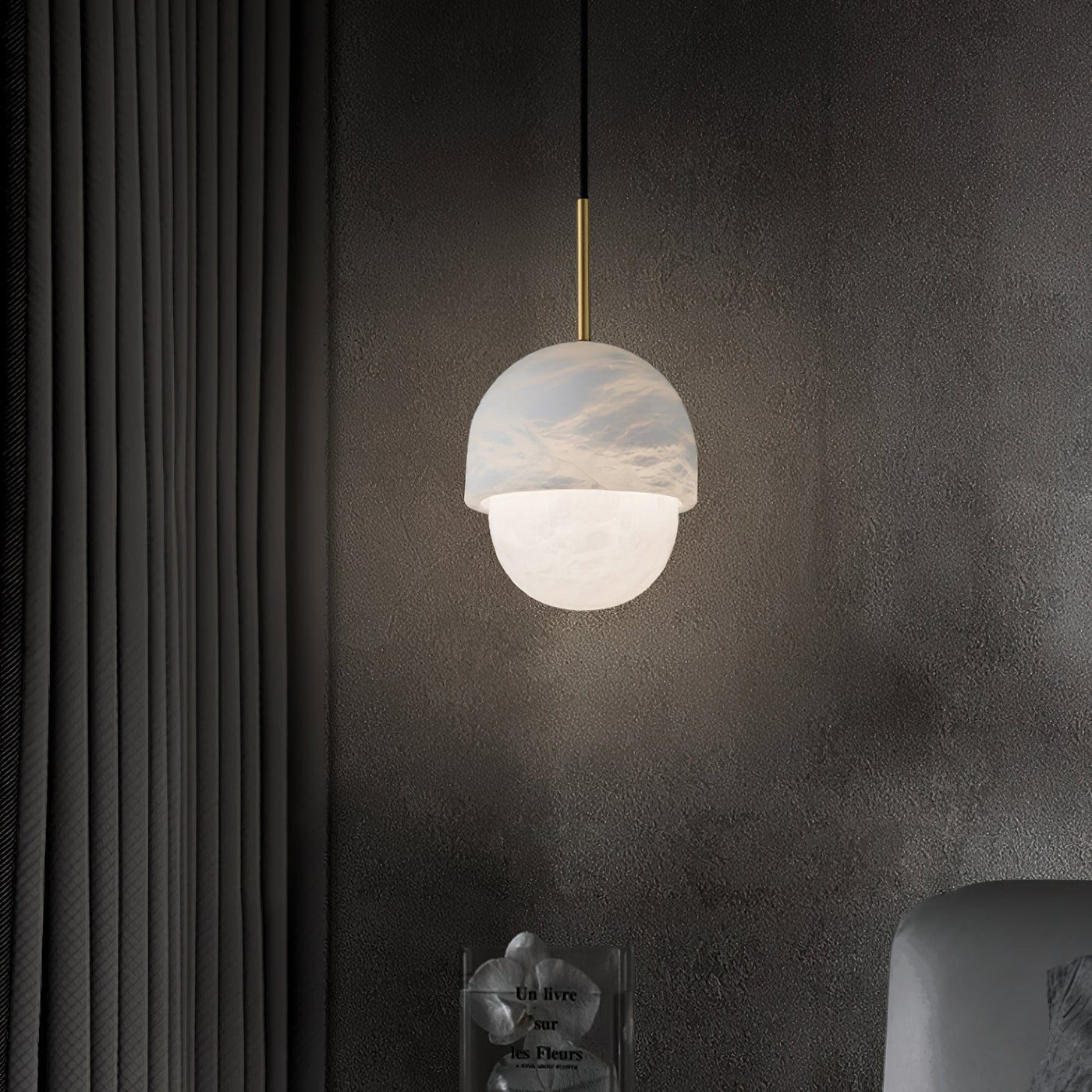 Alabaster Dome Pendant Light view 9