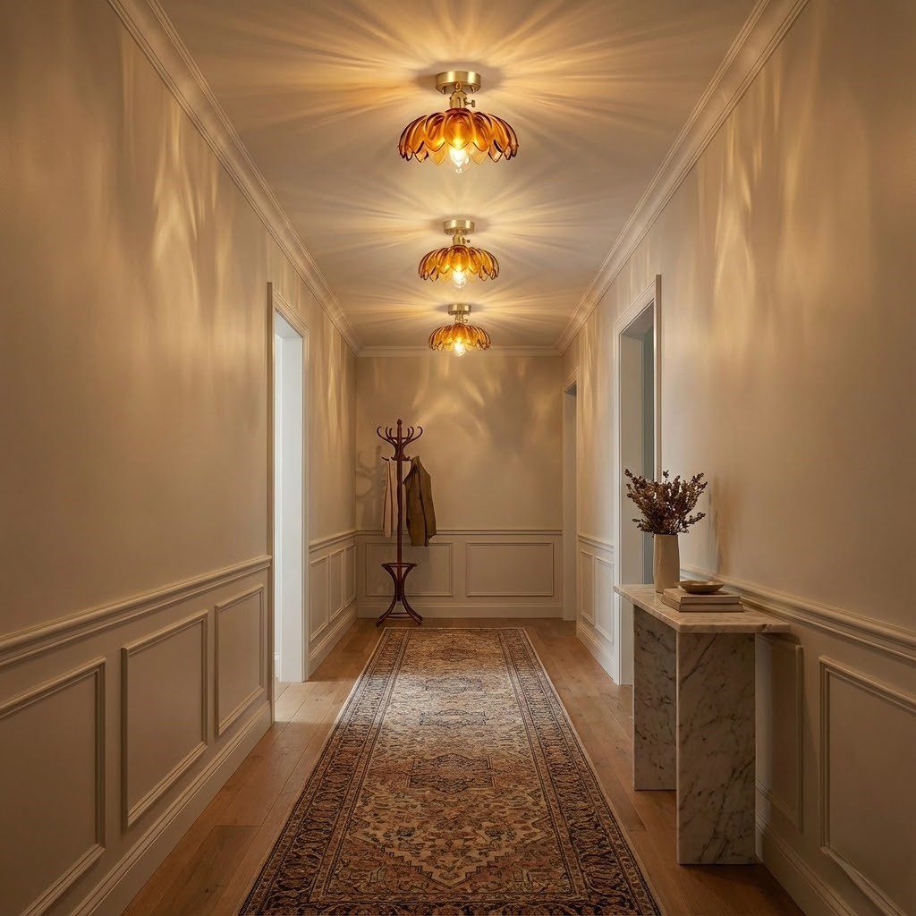 Amber Glass Ceiling Light view 8