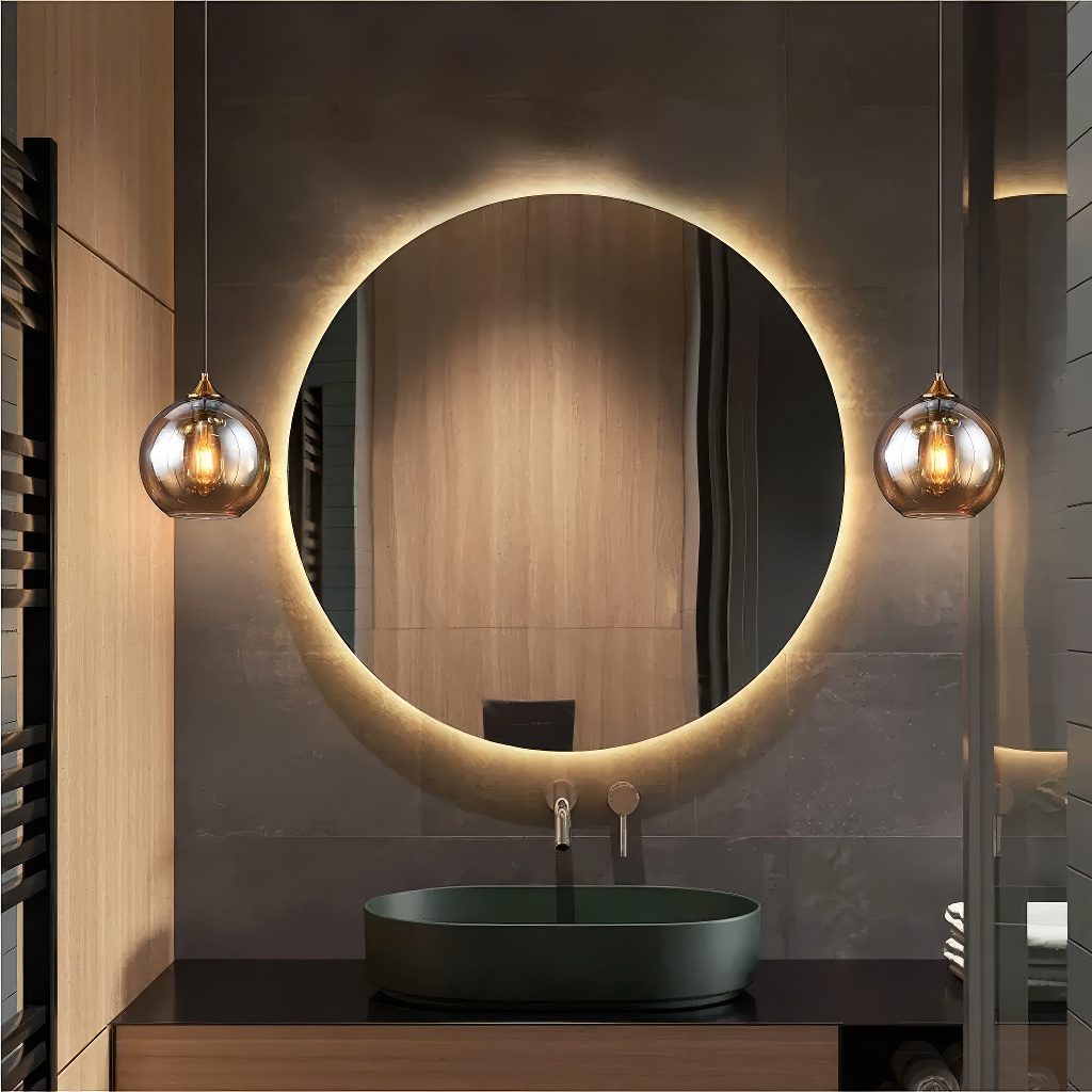 Amber Glass Globe Pendant Light view 4