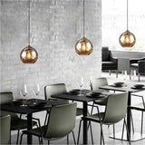Amber Glass Globe Pendant Light view 6