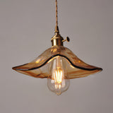 Amber Glass Petal Pendant Light view 3