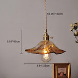 Amber Glass Petal Pendant Light view 4