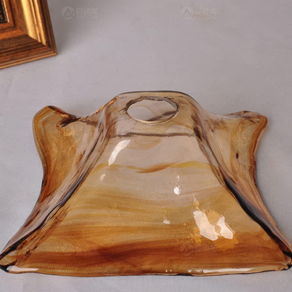 Amber Glass Petal Pendant Light view 6