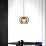 Amber Ribbed Glass Pendant Light