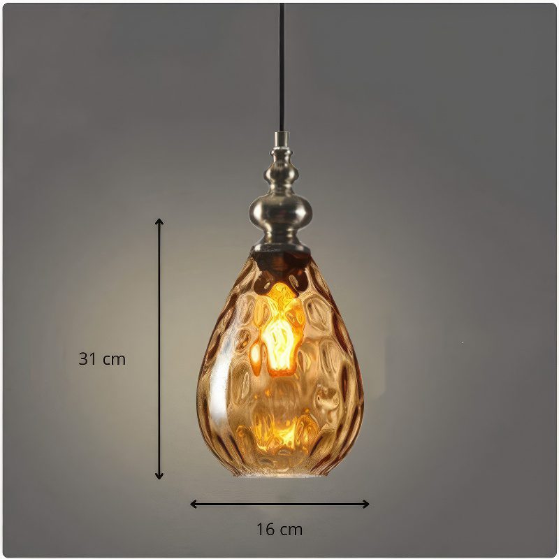 Suspension années 70 verre fumé view 2
