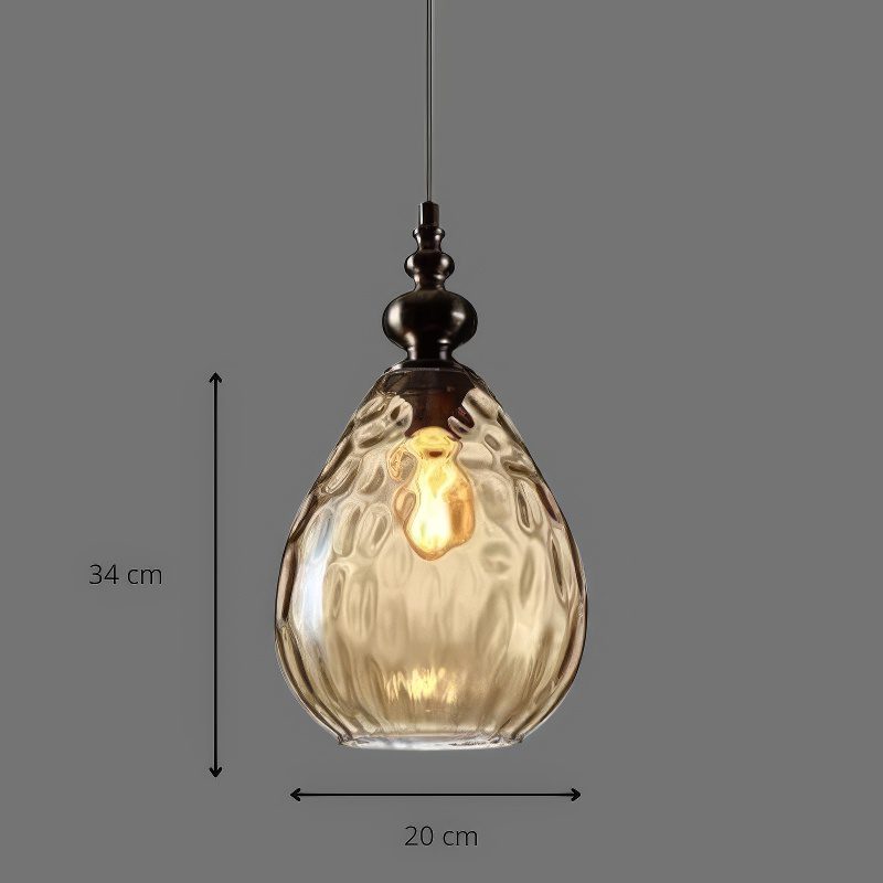 Suspension années 70 verre fumé view 3