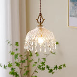 Antique Brass and Glass Pendant Light view 1