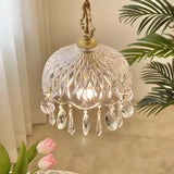 Antique Brass and Glass Pendant Light view 2