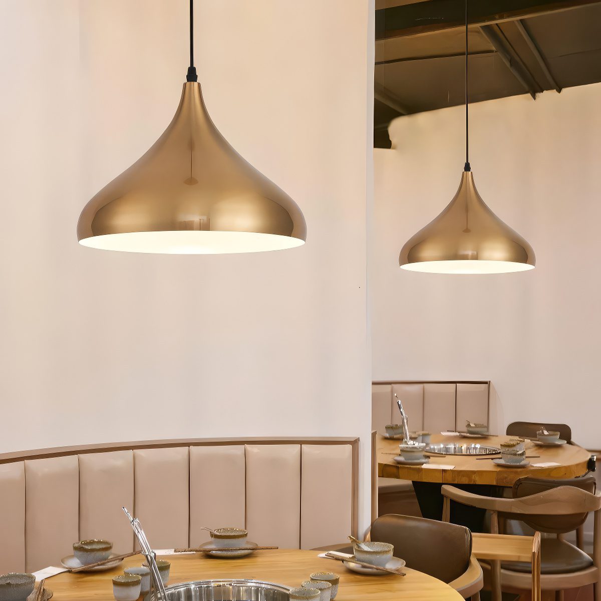 Antique Brass Dome Pendant Light view 2