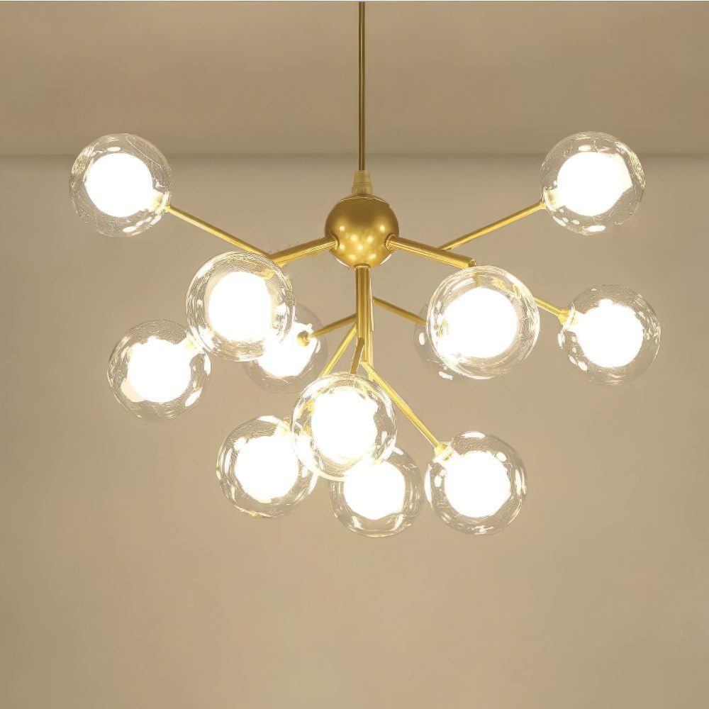 Antique Brass Globe Chandelier view 4