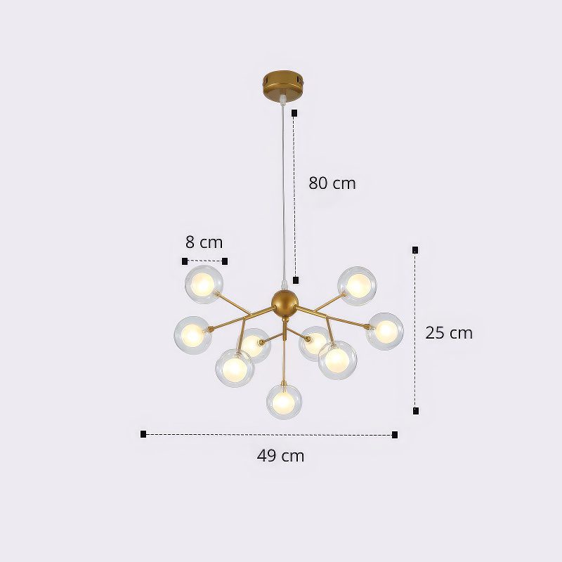 Antique Brass Globe Chandelier view 8
