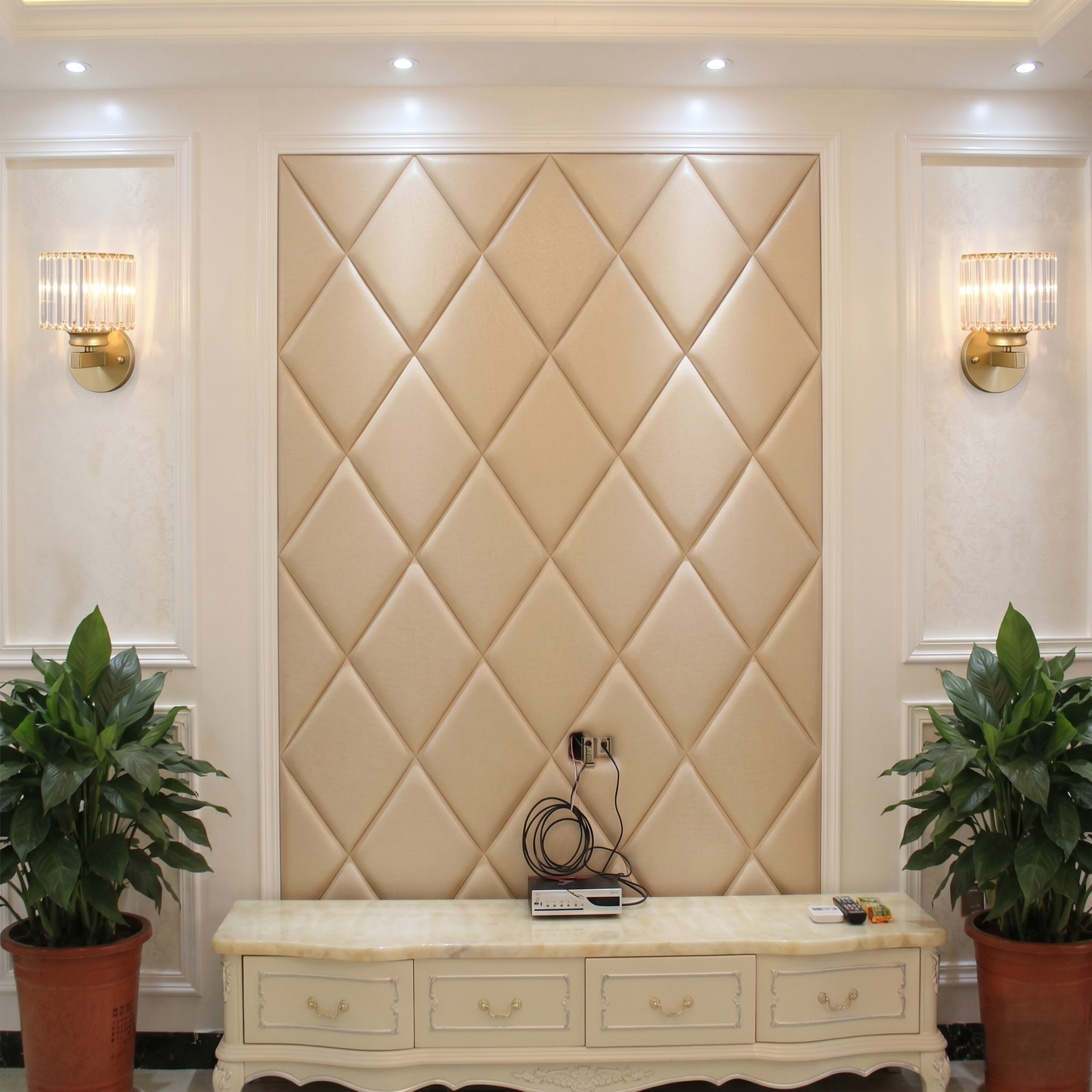 Antique Brass Ribbed Glass Wall Light view 3
