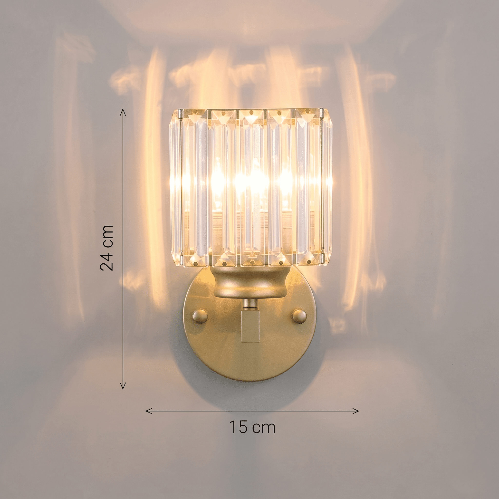 Antique Brass Ribbed Glass Wall Light view 6