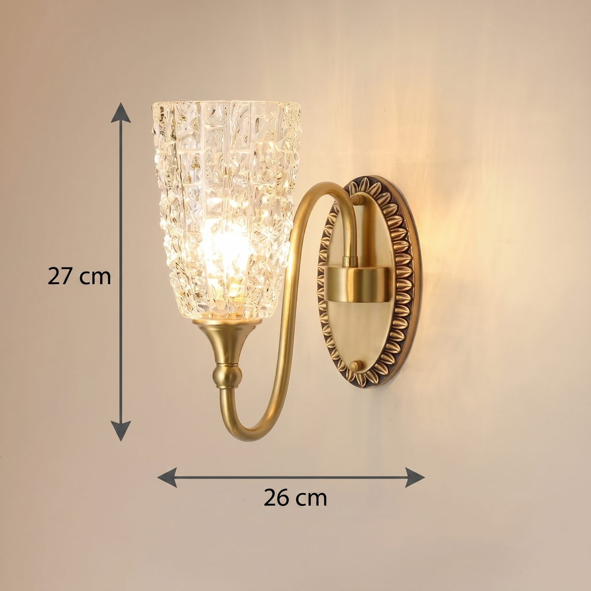 Antique Brass Wall Light - image 7