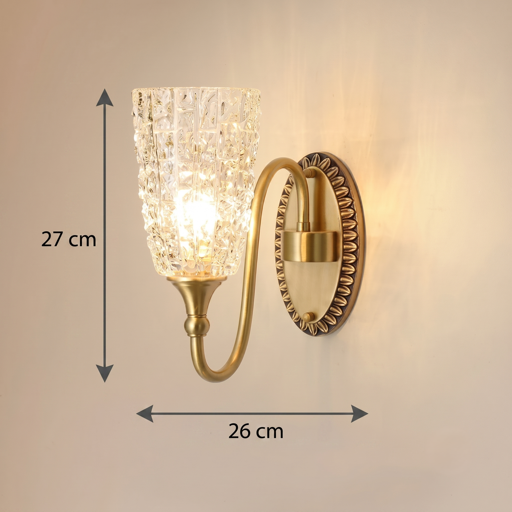 Antique Brass Wall Light view 7