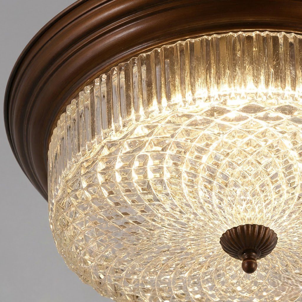 Antique Cut Glass Ceiling Light view 4