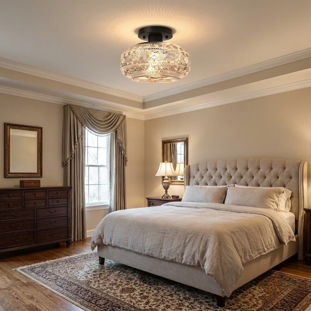 Antique Glass Ceiling Light view 8