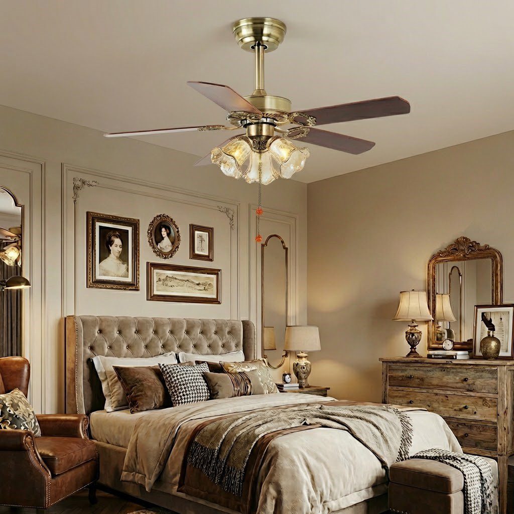 Antique Style Ceiling Fans with Lights view 5