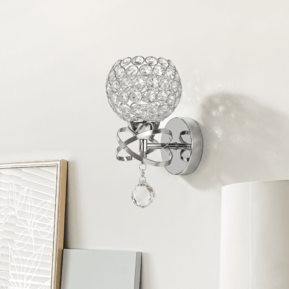 Applique murale chrome et verre