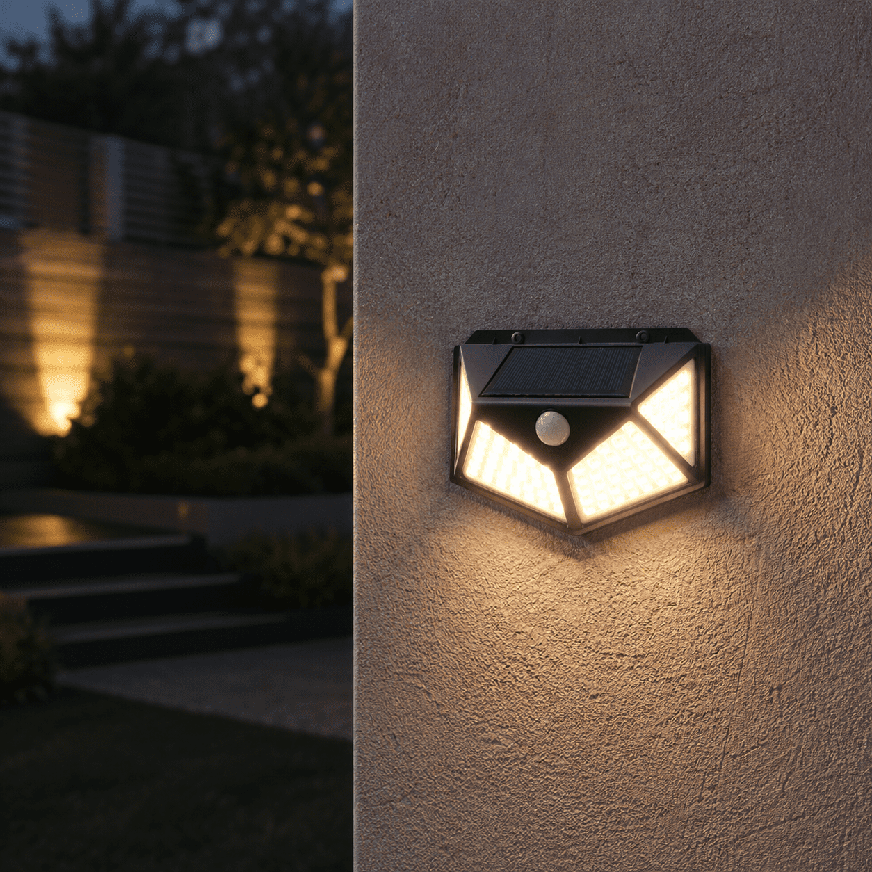 Applique murale exterieur solaire led avec detecteur de mouvement view 1