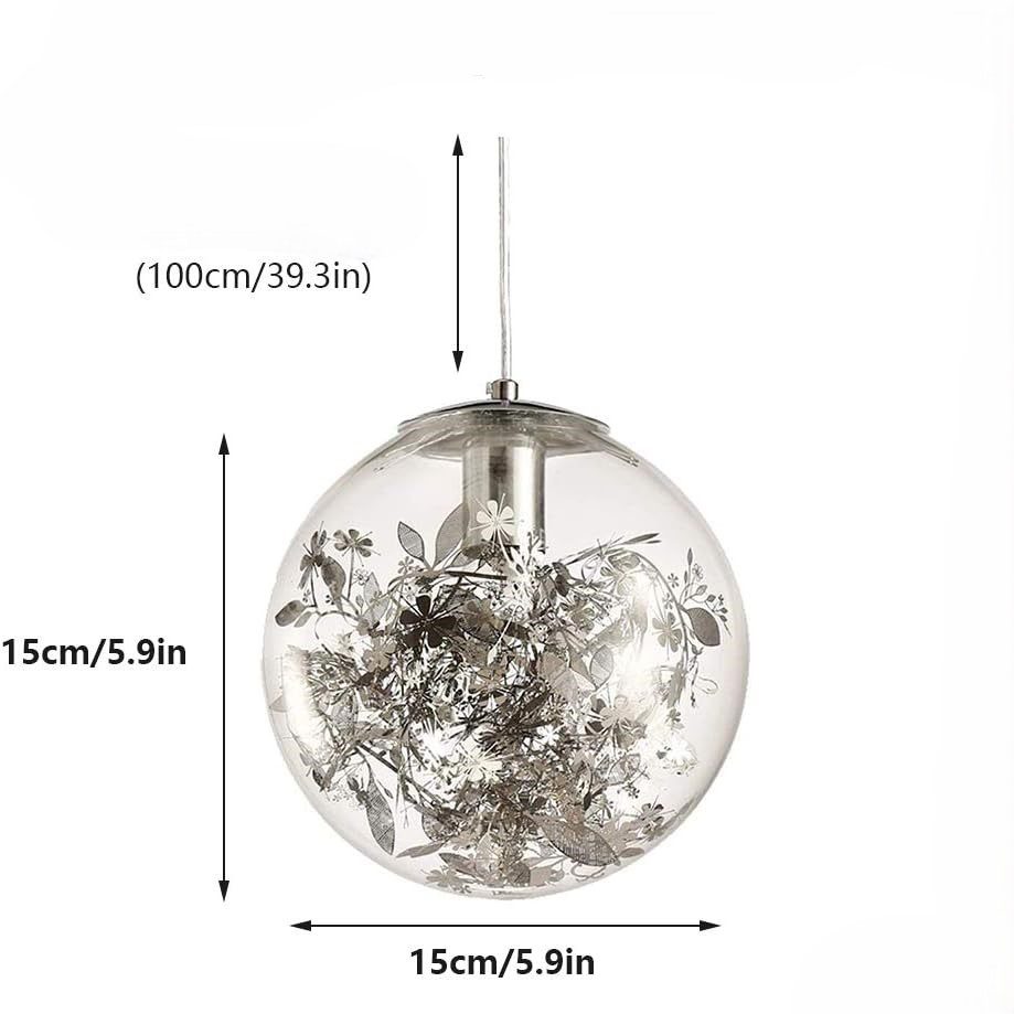 Suspension fleur boule en verre view 2