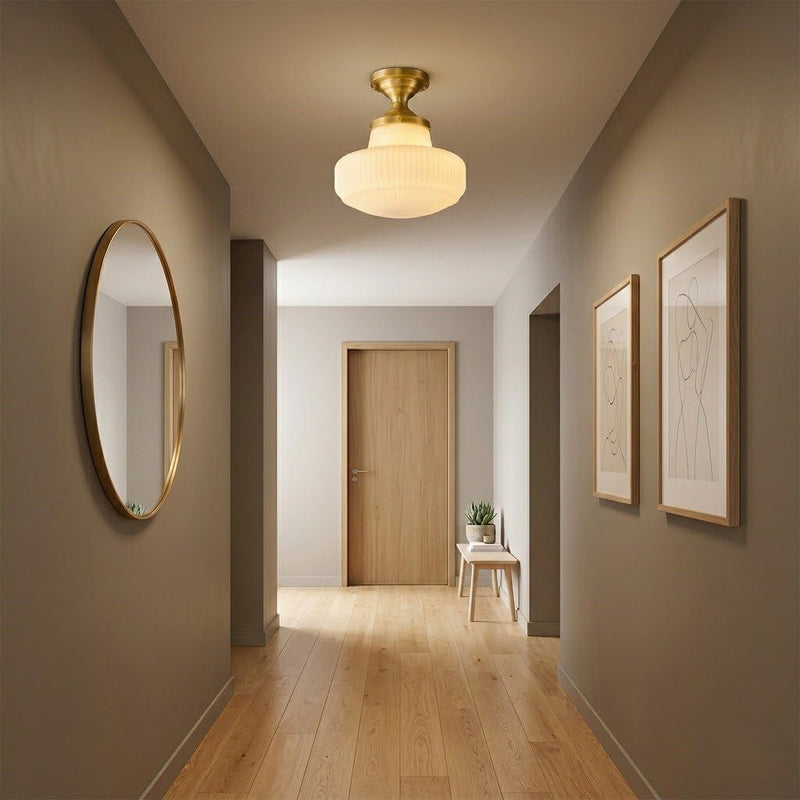 Art Deco Opaline Ceiling Light