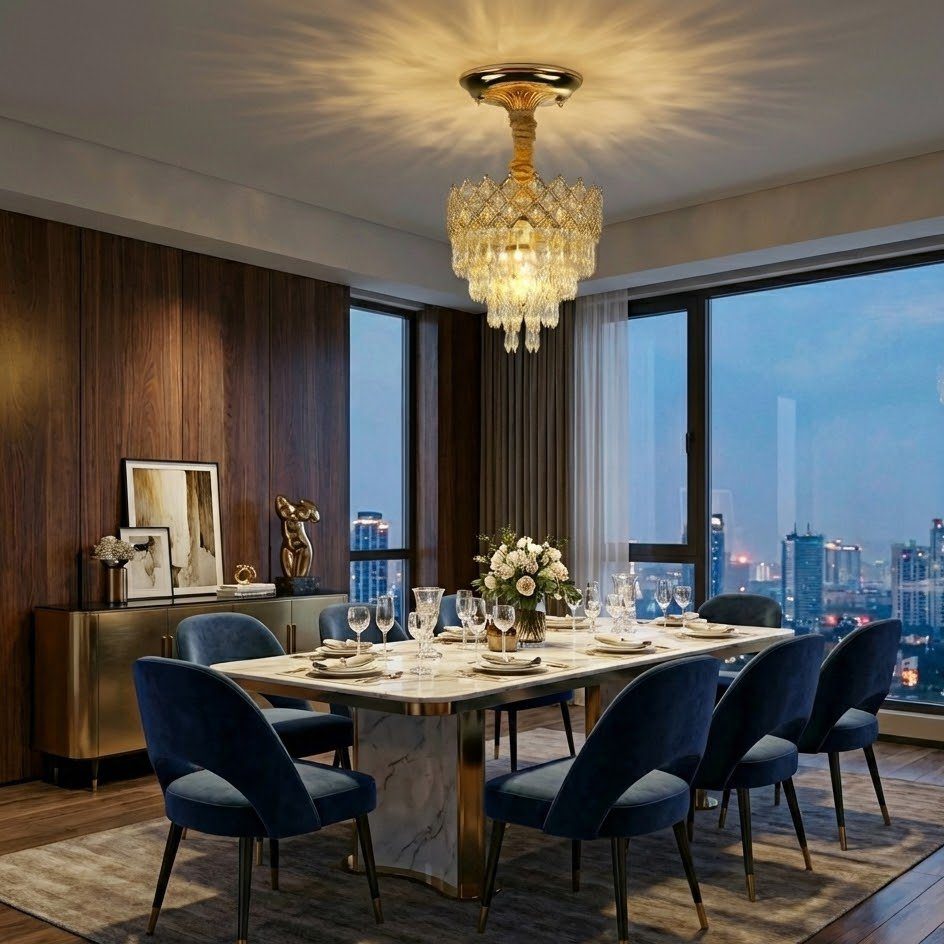 Art Deco Gold Chandelier view 1