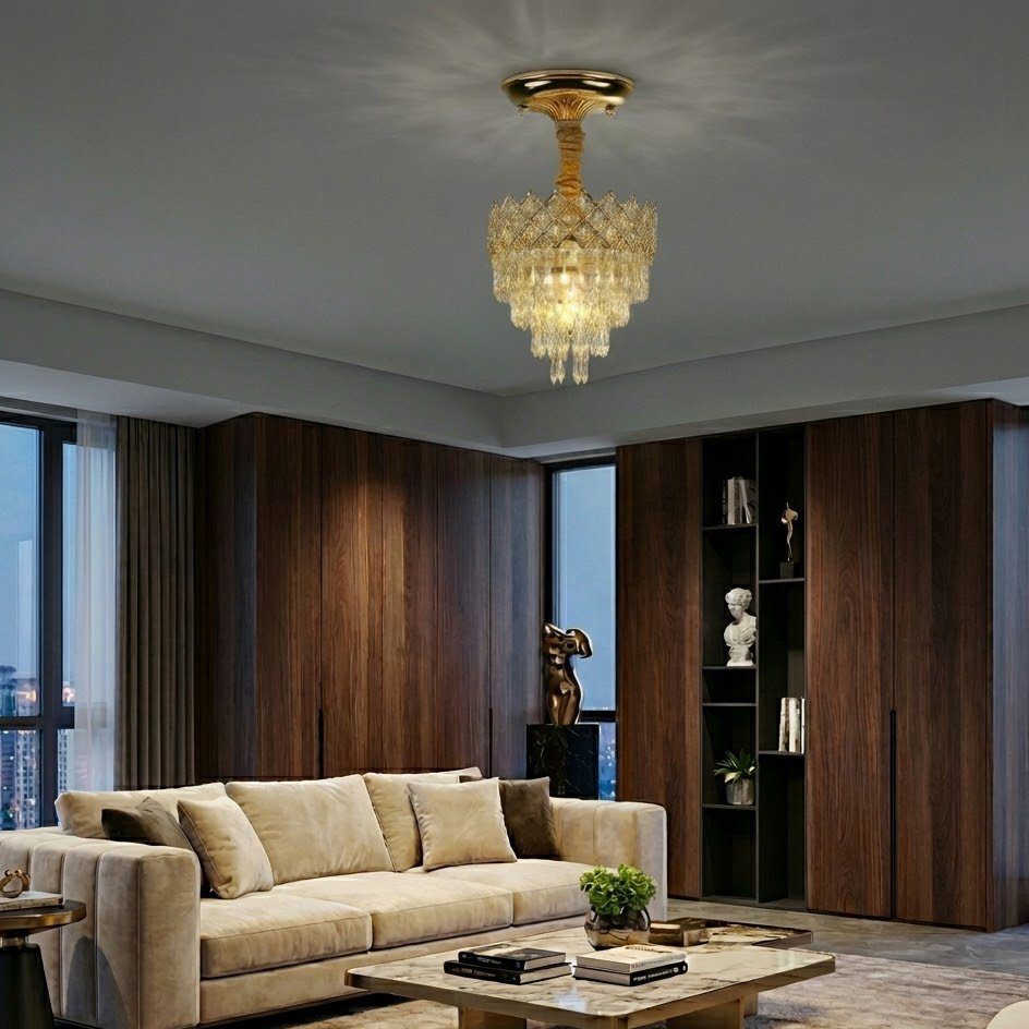 Art Deco Gold Chandelier view 7