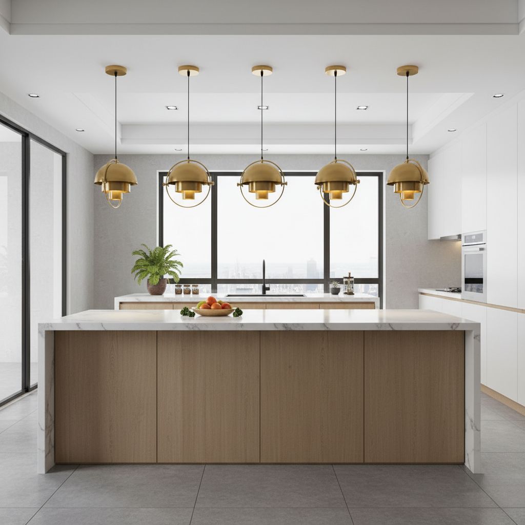 Art Deco Gold Pendant Light view 3