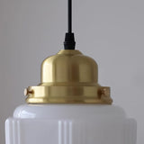 Art Deco Milk Glass Pendant Light view 3