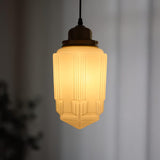 Art Deco Milk Glass Pendant Light view 4