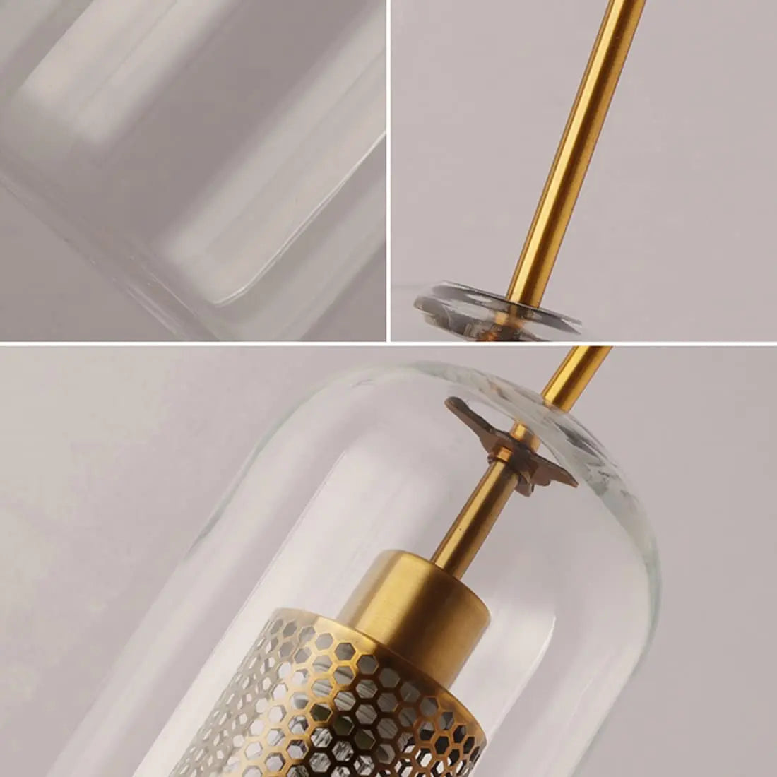 Brass and Glass Cylinder Pendant view 14