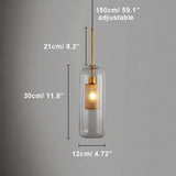 Brass and Glass Cylinder Pendant view 2