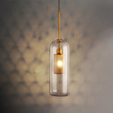 Brass and Glass Cylinder Pendant view 4