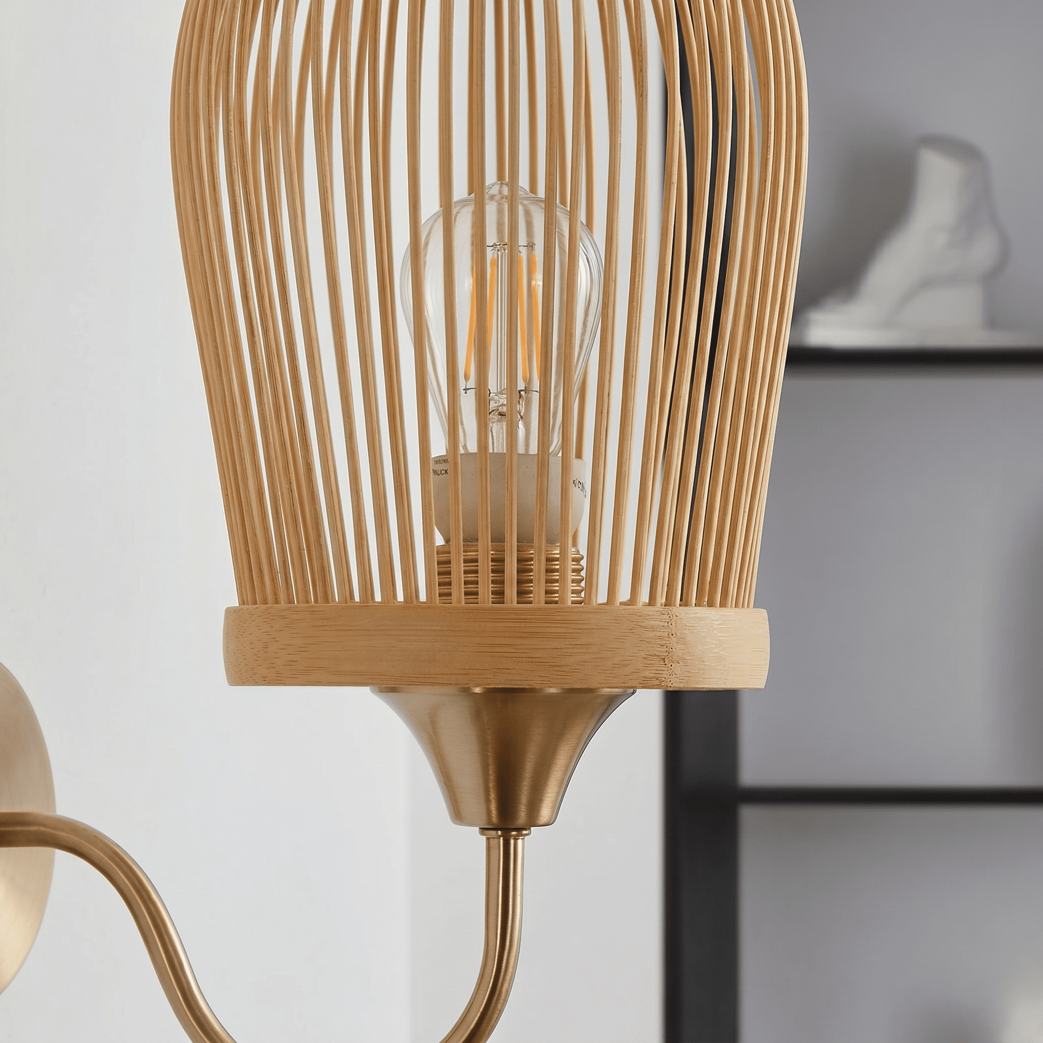 Bamboo Brass Wall Light view 7