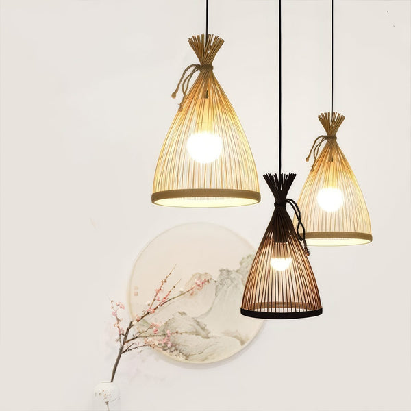 Bamboo Cone Pendant Light
