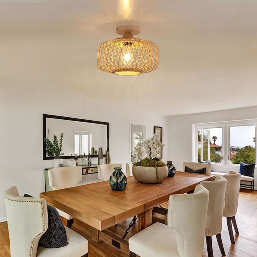 Bamboo Flush Ceiling Light view 1