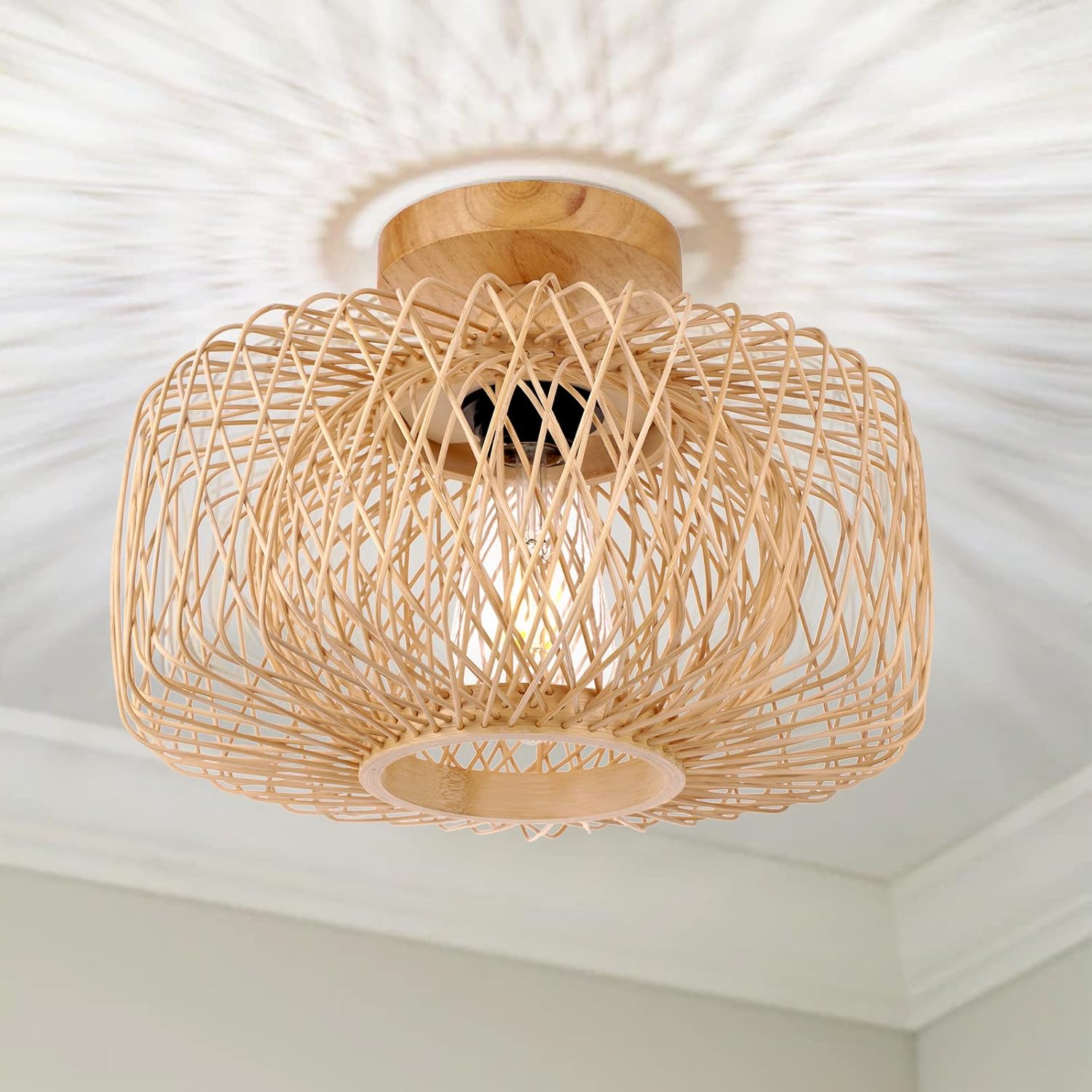 Bamboo Flush Ceiling Light view 11