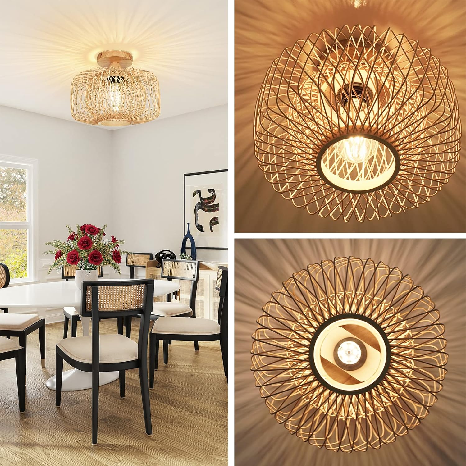 Bamboo Flush Ceiling Light view 13