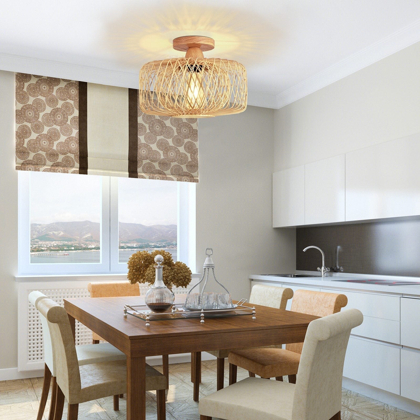 Bamboo Flush Ceiling Light view 14