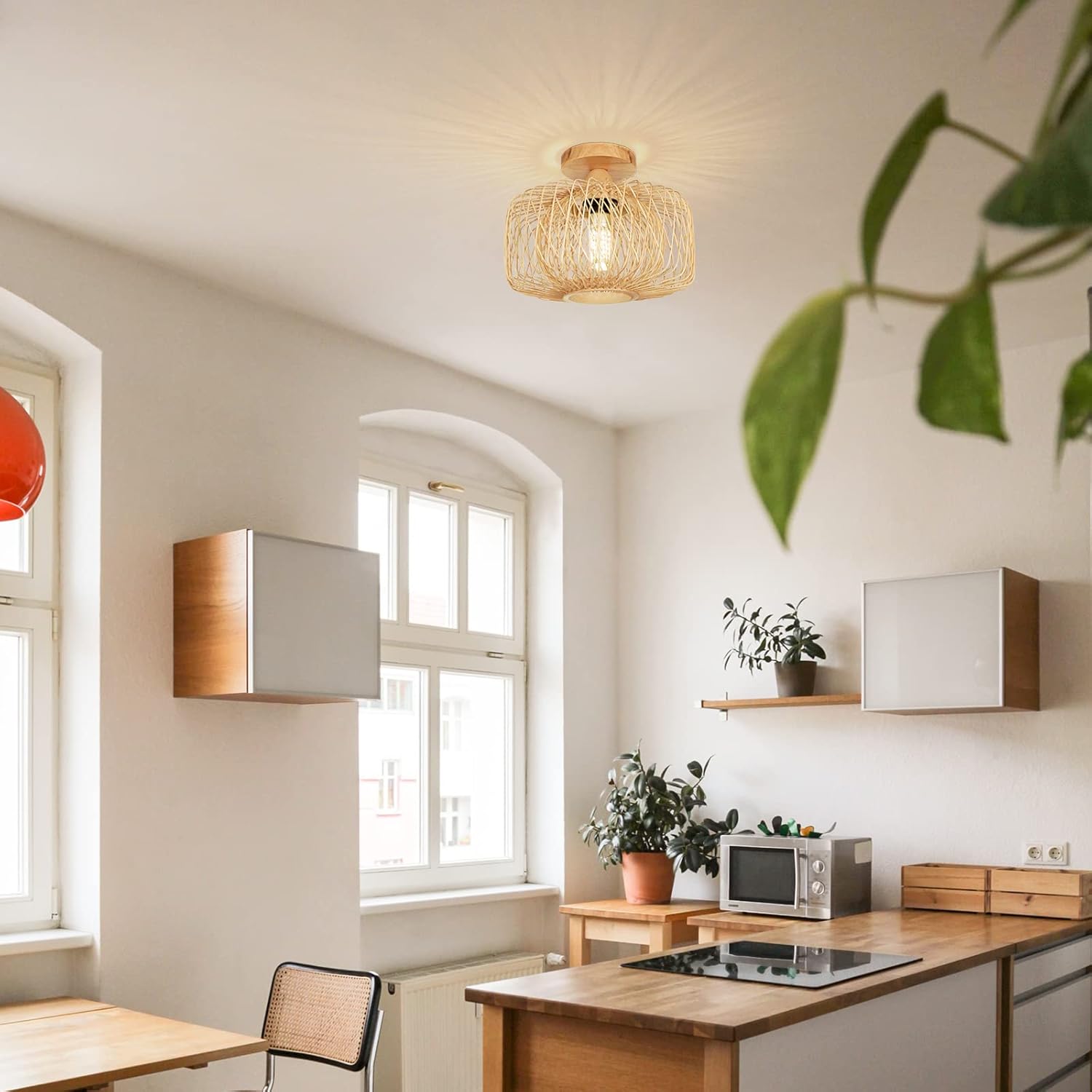 Bamboo Flush Ceiling Light view 5