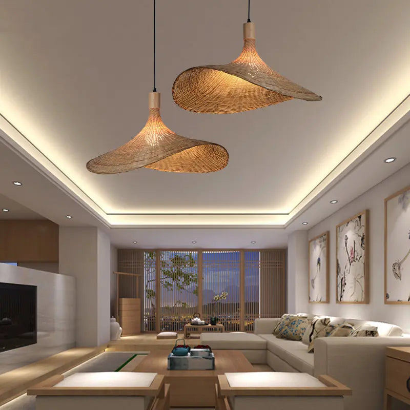 Bamboo Hat Pendant Light view 14