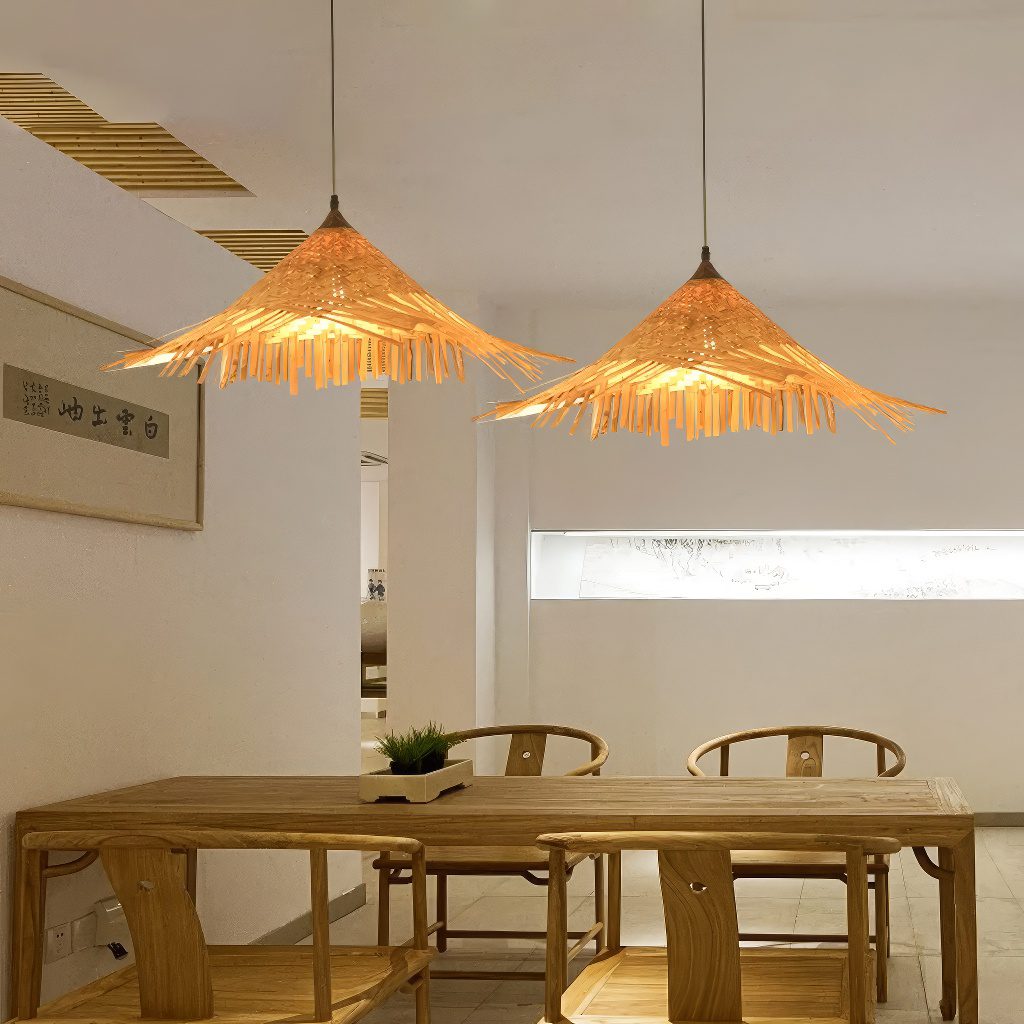 Bamboo Weave Pendant Light view 2