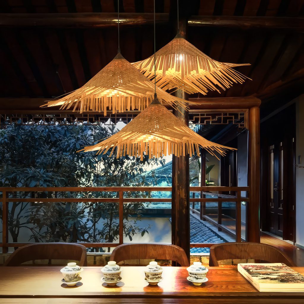 Bamboo Weave Pendant Light view 3