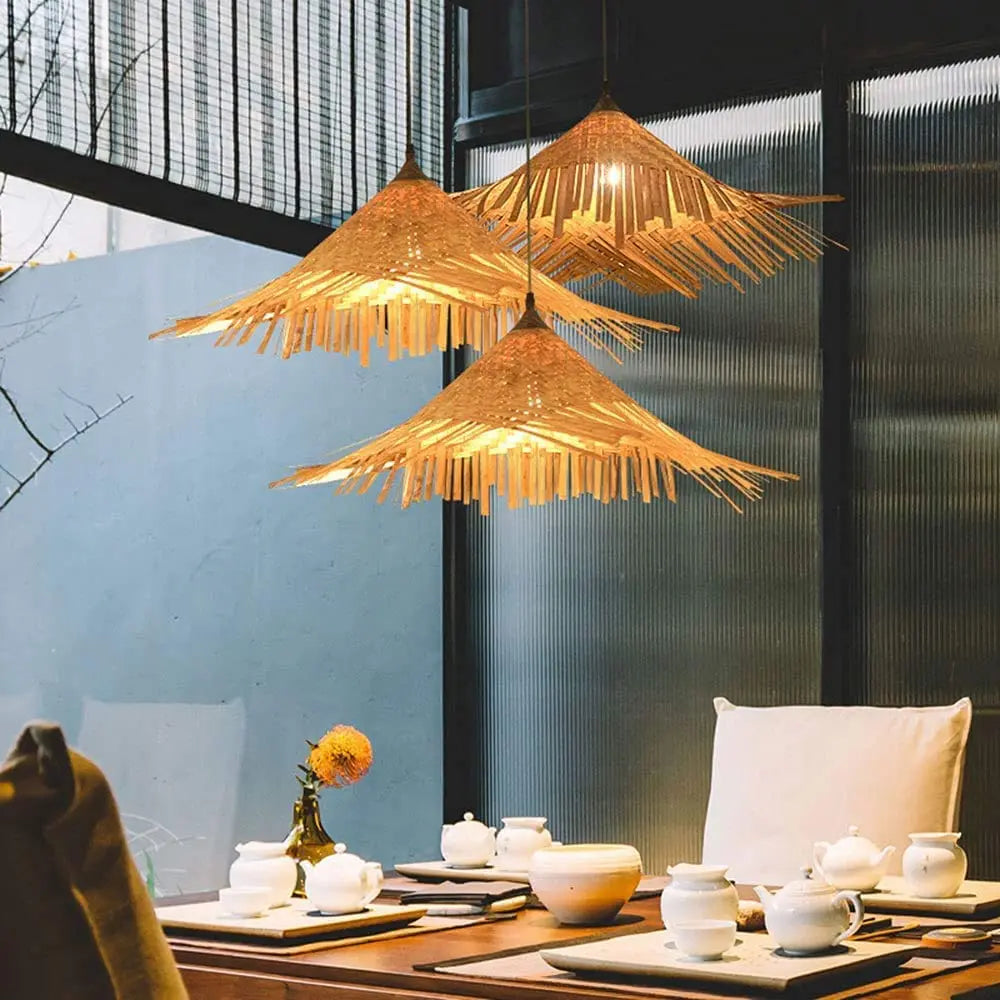 Bamboo Weave Pendant Light view 5
